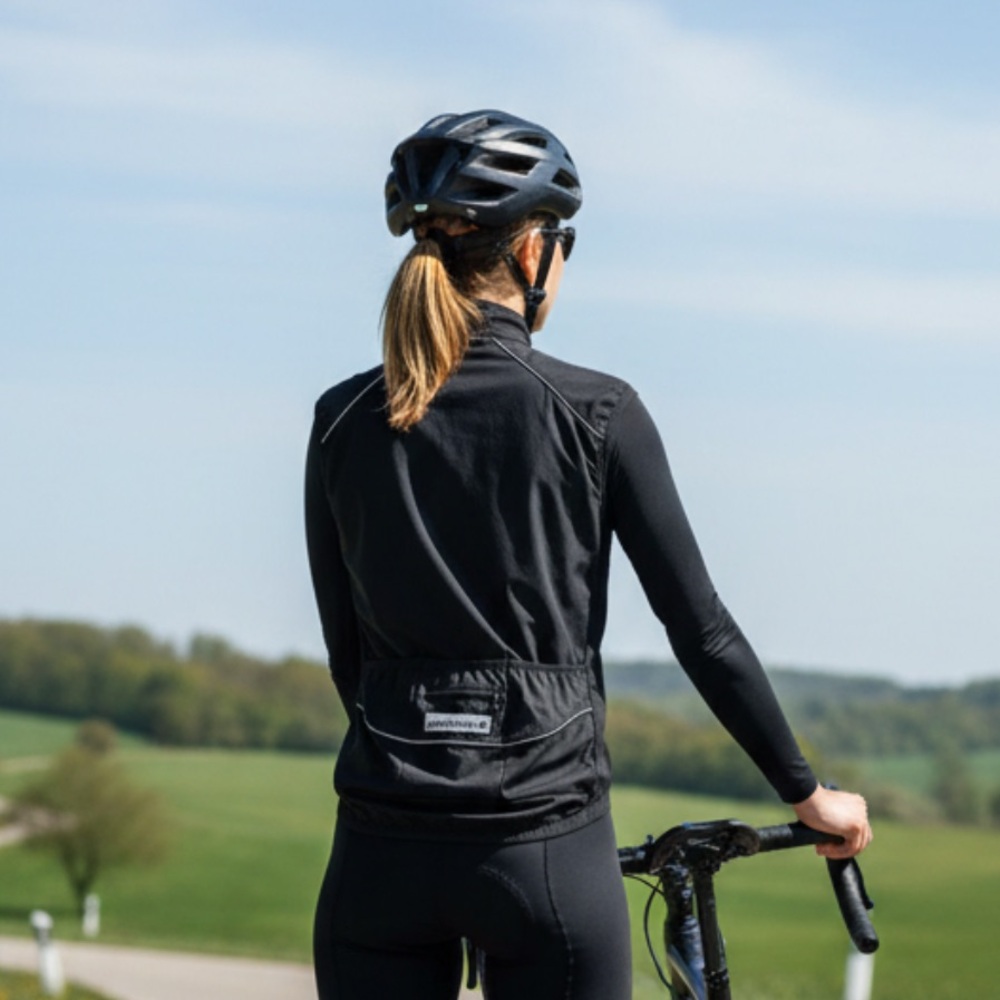 Löffler Women Softshell cycling Light Vest Outdoor Black Reflective Windbreaker